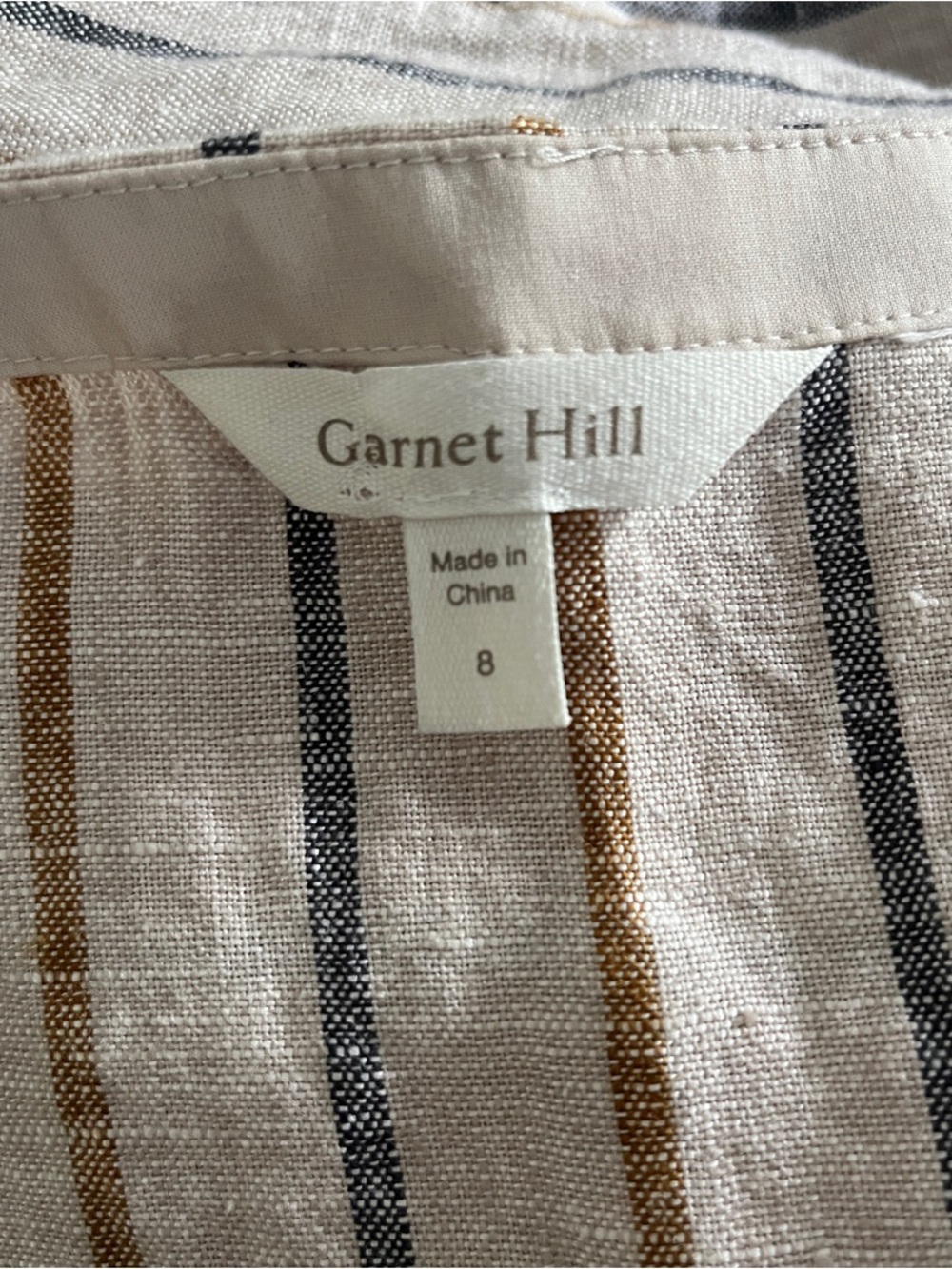 Garnet Hill Linen Pleat-Detail Midi Dress Size 8 Nwot - Picture 4 of 6